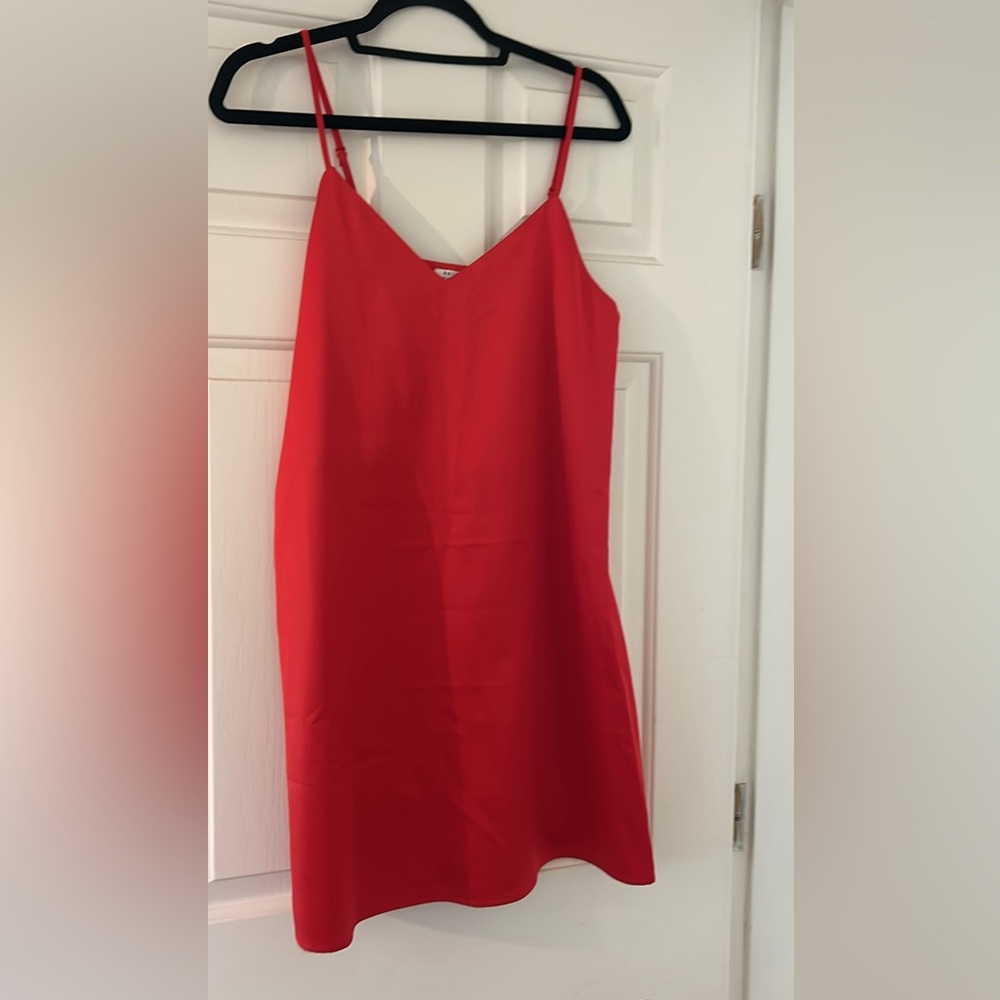 Brunette The Label size S/M NWOT red satin slip dress